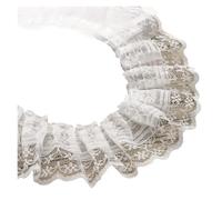 Cinta de encaje bordada, Cinta bordada de encaje poliéster/algodón, 45 mm ancho, 1-2 yardas, multicolor(Color7,2 Yards)