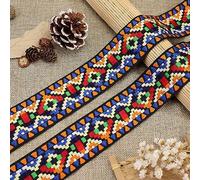 Cinta de encaje bordada de jacquard colorida por The Yard-SSewing Lace Trim, 1.9 pulgadas 5 yardas (cinta jacquard 1#)