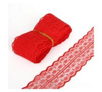 cinta de encaje bordado Cintas de encaje bordadas con flores, 4,5 cm ancho, colores variados, yardas, for costura artesanal, materiales hechos a mano para vestido de novia(Red)