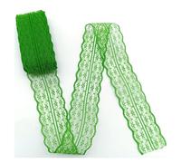 cinta de encaje bordado Lote de 10 yardas cinta encaje bilateral con ribete red bordada for vestido novia, costura for manualidades, accesorios 46 mm ancho para vestido de novia(Grass green Lace)