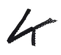 Cinta de encaje con patrón claro, estilo elegante, suministros de costura DIY reutilizables para álbum de recortes, hilo de algodón con lazo, 20 yardas, 1,3 cm de ancho (Negra)