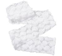 Cinta de encaje de flores 3D de 1 yarda, color blanco, ribete de encaje floral de rosa, 60 mm, apliques bordados para manualidades, accesorios de cabello, decoración de vestidos de novia