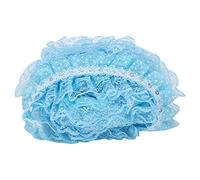 Cinta de Encaje de Malla de 5 Yardas, Borde de Encaje Bordado de 5 Yardas, 5 Yardas, Multicolor, 45 Mm, Puntos de Impresión, Borde Plisado, Cinta de Encaje de Malla, Lentejuelas