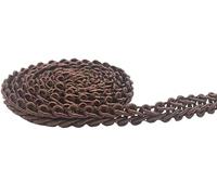 Cinta de encaje de tela, Borde de cordón trenzado retorcido de 0,8 cm x 50 m, multicolor(Coffee)