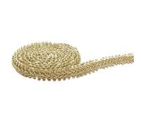 Cinta de encaje de tela, Borde de cordón trenzado retorcido de 0,8 cm x 50 m, multicolor(Gold#1)
