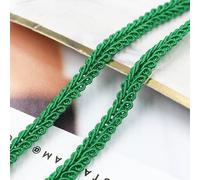 Cinta de encaje de tela, Borde de cordón trenzado retorcido de 0,8 cm x 50 m, multicolor(Green)