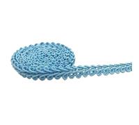 Cinta de encaje de tela, Borde de cordón trenzado retorcido de 0,8 cm x 50 m, multicolor(Sky Blue)