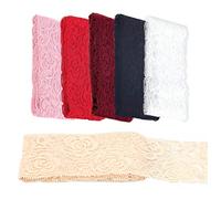 Cinta de encaje elástica, cinta elástica de encaje floral, cinta de encaje de costura para decoración de manualidades (6 yardas, mezcla multicolor)