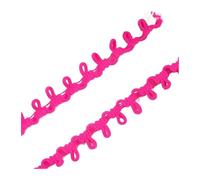 Cinta de encaje elástica con botones de Color blanco y negro, adorno de encaje hecho a mano Multicolor for costura de ropa, banda de goma de 20 yardas(Bright rose red)