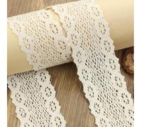 Cinta de encaje floral, 10m Floral Lace Edging Trim For DIY Crafts Wedding Gift Wrapping Holiday Decor(Style R Width 4.1cm)