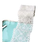 Cinta de encaje floral, 2/6 Meters 5-6.3cm Decorative Scalloped Lace Trim Ribbon Floral Design Wedding Decoration(Style C Width 6.3cm,6 meters)