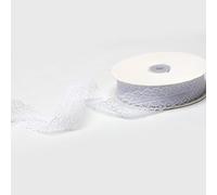 Cinta de encaje floral, Embroidered Floral Lace Trim Ribbon Multicolor 3 CM x 50 Yards DIY Crafts Wedding Sewing(White)