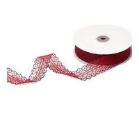 Cinta de encaje floral, Embroidered Floral Lace Trim Ribbon Multicolor 3 CM x 50 Yards DIY Crafts Wedding Sewing(Burgundy)