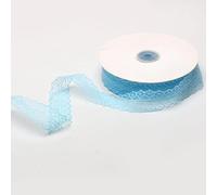 Cinta de encaje floral, Embroidered Floral Lace Trim Ribbon Multicolor 3 CM x 50 Yards DIY Crafts Wedding Sewing(Light Blue)