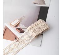 Cinta de encaje floral, Embroidered Lace Trim 4cm Scalloped Edge Ribbon Multicolor 2/4m Wedding Floral DIY Craft(Beige Width 4cm,200 * 4CM)