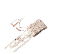 Cinta de encaje floral, Embroidered Lace Trim Scalloped Edge Ribbon 4cm Multicolor 2/4m DIY Wedding(Beige Width 4cm,400 * 4CM)