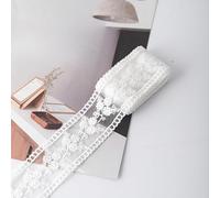Cinta de encaje floral, Embroidered Lace Trim Scalloped Edge Ribbon 4cm Multicolor 2/4m DIY Wedding(White 4cm Wide,400 * 4CM)