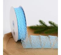 Cinta de encaje floral, Floral Lace Trim Ribbon Embroidered Edging Multicolor 45 To 90 meters Wedding DIY Crafts(Light Blue 3cm Wide,90 meters)