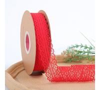 Cinta de encaje floral, Floral Lace Trim Ribbon Embroidered Edging Multicolor 45 To 90 meters Wedding DIY Crafts(Big Red Width 3cm,90 meters)