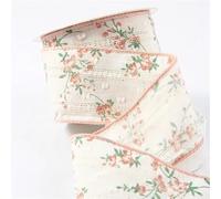 Cinta de encaje floral hueco de algodón de 25/48 mm for lazos de pelo, suministros de costura, embalaje de regalo, decoración de sombreros y manualidades.(A-Pink,25mm-10yards)