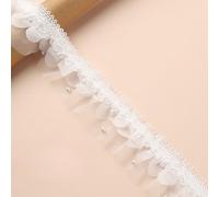 Cinta de encaje floral, Lace Ribbon 1-2 Yards 3.5-8cm Scalloped Floral for DIY Crafts Sewing Wedding(Style 3 Width 6.5cm,1 yard)