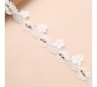 Cinta de encaje floral, Lace Ribbon 1-2 Yards 3.5-8cm Scalloped Floral for DIY Crafts Sewing Wedding(Style 7 Width 6.5cm,1 yard)
