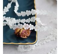 Cinta de encaje floral, Lace Ribbon, White, Black, 1.5cm, 2/6/10m(Black 1.5cm Wide,2 meters)