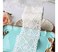 Cinta de encaje floral, Polyester Lace Trim Ribbon 2/6 meters 5-6.3cm Wide Scalloped Floral Wedding Decoration(Style C Width 6.3cm,2 meters)