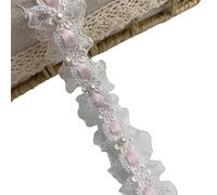 Cinta de encaje floral, Washable Floral Lace Ribbon DIY Wedding Gift Wrapping, Multicolor, 2/6/10 meters(Light Pink,6 meters)