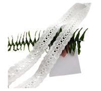 Cinta de encaje floral, White Cotton Lace Trim, Scalloped Edge, 2cm x 2m/4m, for DIY Wedding Gift Wrapping(1# White Pure Cotton,200 * 2CM)