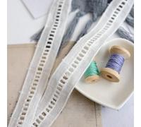 Cinta de encaje floral, White Cotton Lace Trim, Scalloped Edge, 2cm x 2m/4m, for DIY Wedding Gift Wrapping(3# White Pure Cotton,200 * 2CM)