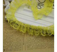 Cinta de encaje morado de 2 m y 0,9 pulgadas y ribete plisado para falda de muñeca, ropa, accesorios para el cabello y manualidades, suministros de costura - R15 - Encaje con volantes - 1 yarda (91