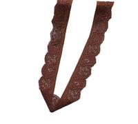 Cinta de encaje, Tejido elástico de encaje con borde de encaje bordado for coser ropa interior(Dark Brown,5 Yards)