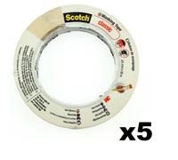 Cinta De Enmascarar Scotch Original Para Pintores En Casa 24mm x 50m - 5 Rollos