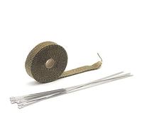 Cinta de Escape,Cinta Anticalorica Escape Cinta de tubo de escape térmico de 5M/10M/15M, cinta de envoltura aislante de calor, rollo de tela ignífuga con Kit de bridas de acero duradero (Color : 25mm