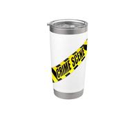 Cinta de escena del crimen, divertido gráfico de humor para fiestas Vaso térmico de acero inoxidable de doble pared