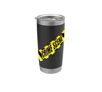 Cinta de escena del crimen, divertido gráfico de humor para fiestas Vaso térmico de acero inoxidable de doble pared