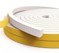 Cinta de espuma autoadhesiva para burlete de clima, 2 rollos de 12 mm de ancho x 10 mm de alto x 2 m de largo, burlete para puertas y ventanas, sellos de cinta para sellado de huecos, total de 4 m de