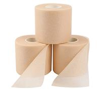 Cinta de espuma de 3 rollos, cinta deportiva de béisbol, muñequera atlética, cinta para el tobillo, pre-envoltura, transpirable, para muñeca, tobillo, rodilla, pierna (color piel)