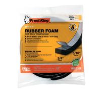 Cinta de espuma de caucho esponjoso R534H de Frost King, color negro, de 5/16 pulgadas, 3/4"" de ancho x 5/16"" de alto x 10 pies de largo.