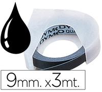 Cinta de etiquetado 3D negra (3mts x 9mm) - DYMO
