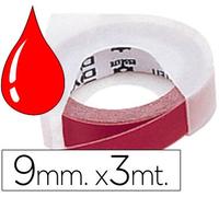Dymo S0898150 cinta 3D blanco sobre rojo 9mm