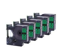 Cinta de Etiquetas 10PK 5PK 45013 12 mm Negro sobre Blanco Compatible con LabelManager 160 280 Se Adapta a D1 45013 45016 45017 45018 45019 45020(5PK-Black-on-Green)