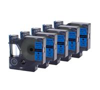 Cinta de Etiquetas 10PK 5PK 45013 12 mm Negro sobre Blanco Compatible con LabelManager 160 280 Se Adapta a D1 45013 45016 45017 45018 45019 45020(5PK-Black-on-Blue)