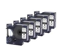 Cinta de Etiquetas 10PK 5PK 45013 12 mm Negro sobre Blanco Compatible con LabelManager 160 280 Se Adapta a D1 45013 45016 45017 45018 45019 45020(5PK-Black-on-White)
