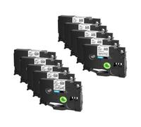 Cinta de Etiquetas 12 mm 18 mm 10PK Negro sobre Blanco y Negro sobre Transparente Compatible con TZE-131 TZE-231 para impresoras de Etiquetas 550 100 330(12mm)