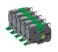 Cinta De Etiquetas 18 Mm TZe241 Tz 241 Negro sobre Blanco Laminado Compatible con Rotuladora(5PK Black on Green)