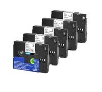 Cinta de etiquetas 5/10PK 231 12mm Compatible con Brother Tze-231 Tze231 221 241 335 for impresora p-touch PTH110(Black on White-5PK,12mm)