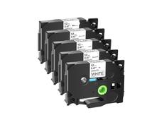 Cinta de etiquetas 5PK Compatible con casete laminado Brother TZ Tze-231 131 631 6/9/12mm(5PK-Black on White,18mm)