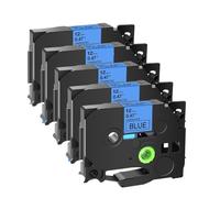 Cinta de etiquetas 5PK Compatible con casete laminado Brother TZ Tze-231 131 631 6/9/12mm(5PK-Black on Blue,9mm)